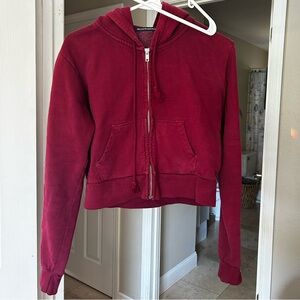Brandy Melville cropped zip up hoodie